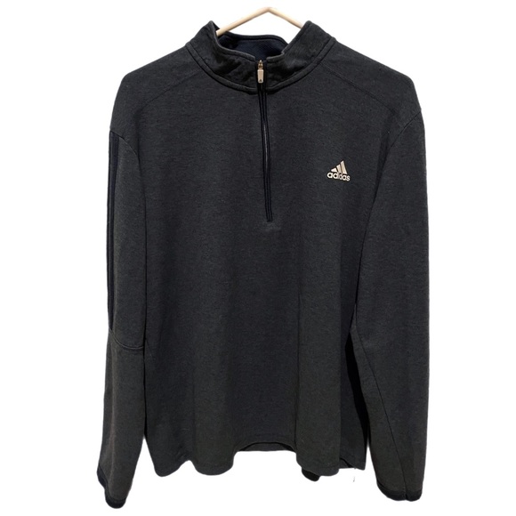 Adidas Men's 3-Stripes Recycled Polyester 1/4 Zip Golf Pullover Blue Size L